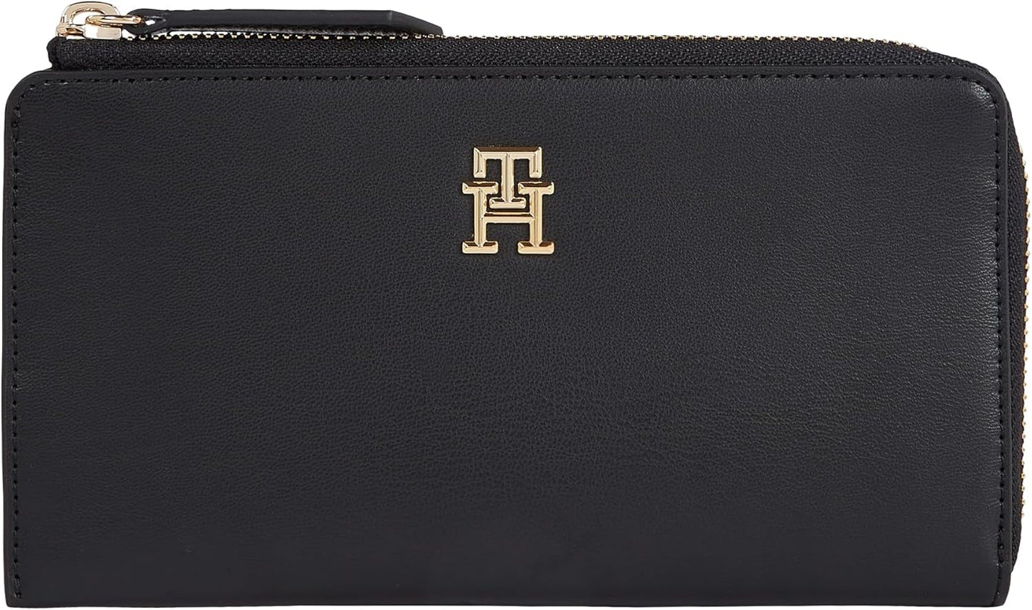 Plånbok för kvinnor Tommy Hilfiger Slim Large, svart (svart), Onesize Damplånbok Naty Shop Standardtitel