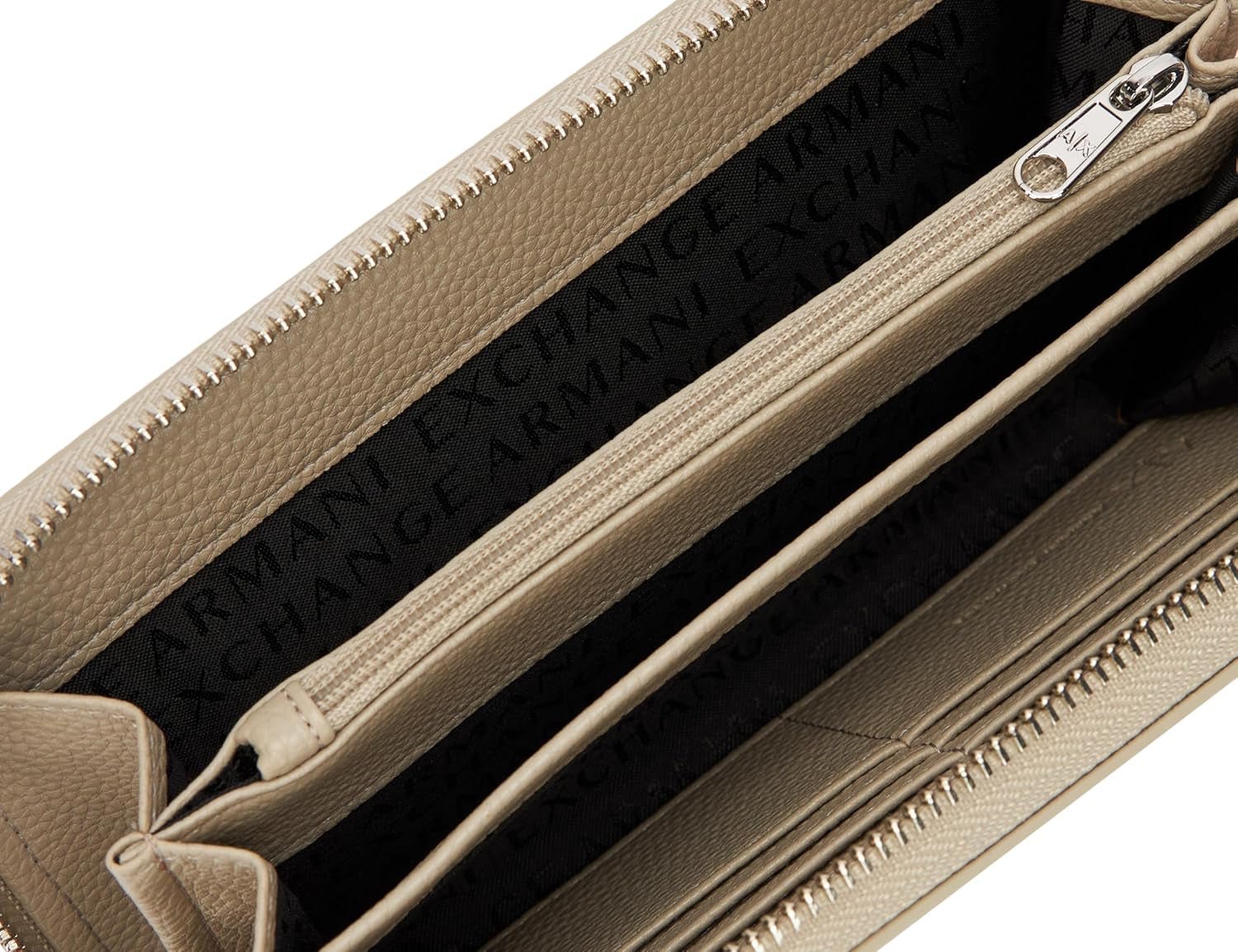 Dam Essential Wave Pisco Silvertryckt logotyp Tri-Fold Plånbok Armani Exchange Damplånbok Naty Shop