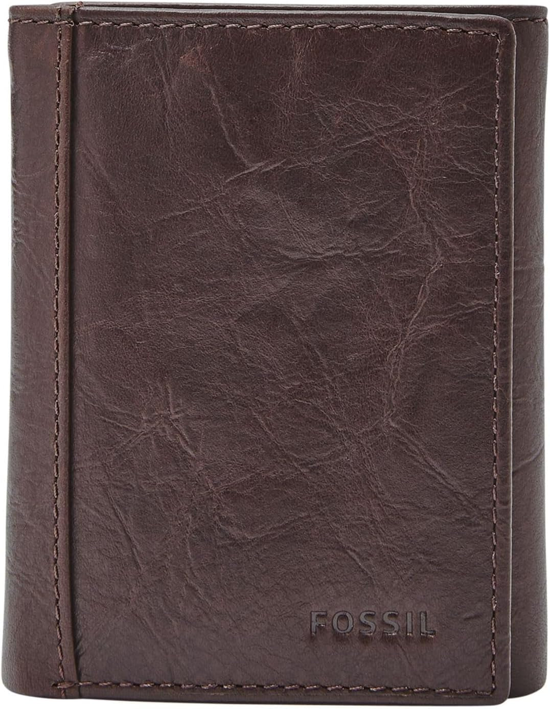 Fossil mäns Neel Läder Trifold-plånbok 8,255 cm L x 1,905 cm B x 10,16 cm H Herrplånbok Naty Shop Brown