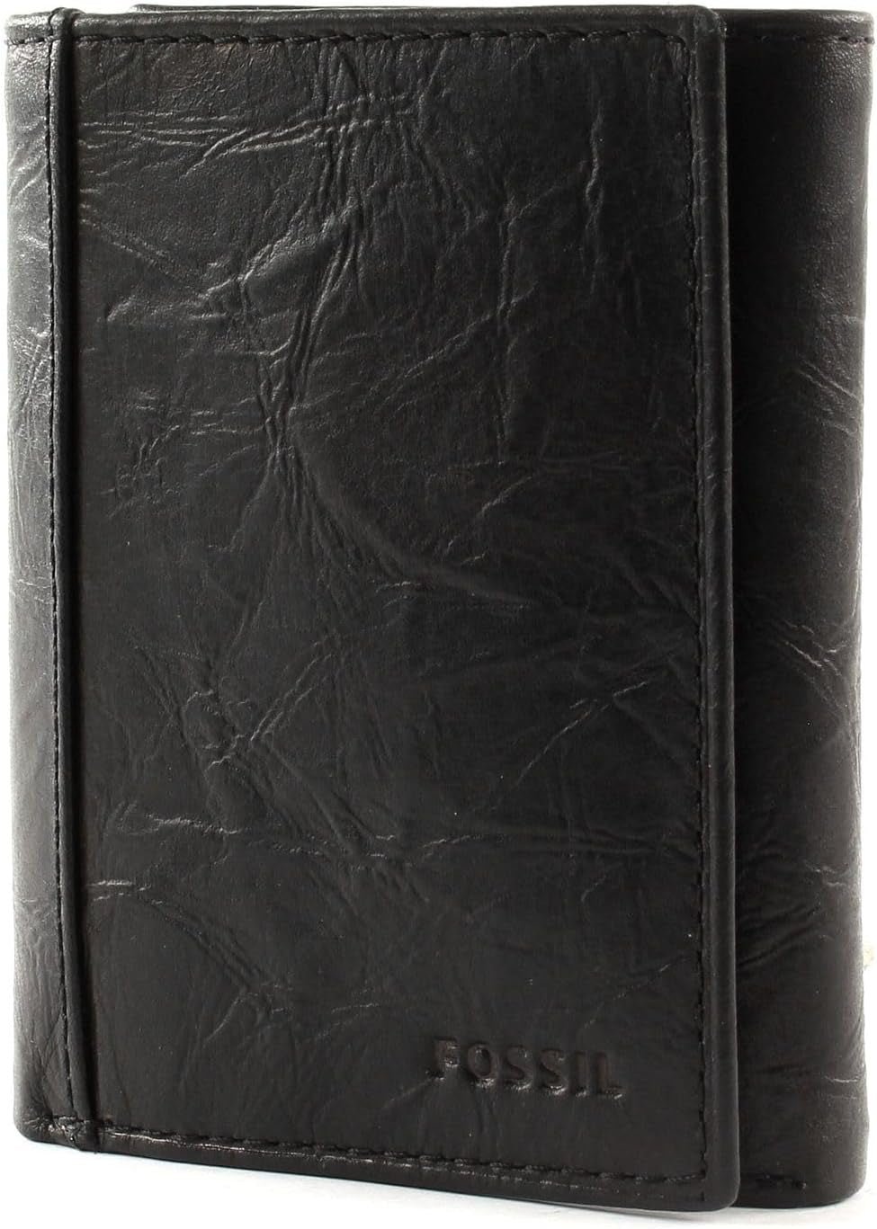 Fossil mäns Neel Läder Trifold-plånbok 8,255 cm L x 1,905 cm B x 10,16 cm H Herrplånbok Naty Shop Svart