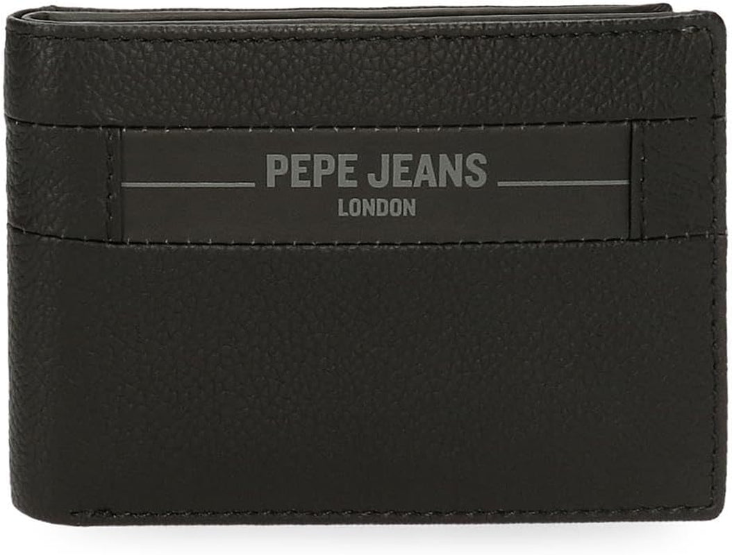 Pepe Jeans Checkbox Svart Brun Blå Grå Kohud Plånböcker & plånböcker Herrplånbok Naty Shop Svart Checkbox-plånbok