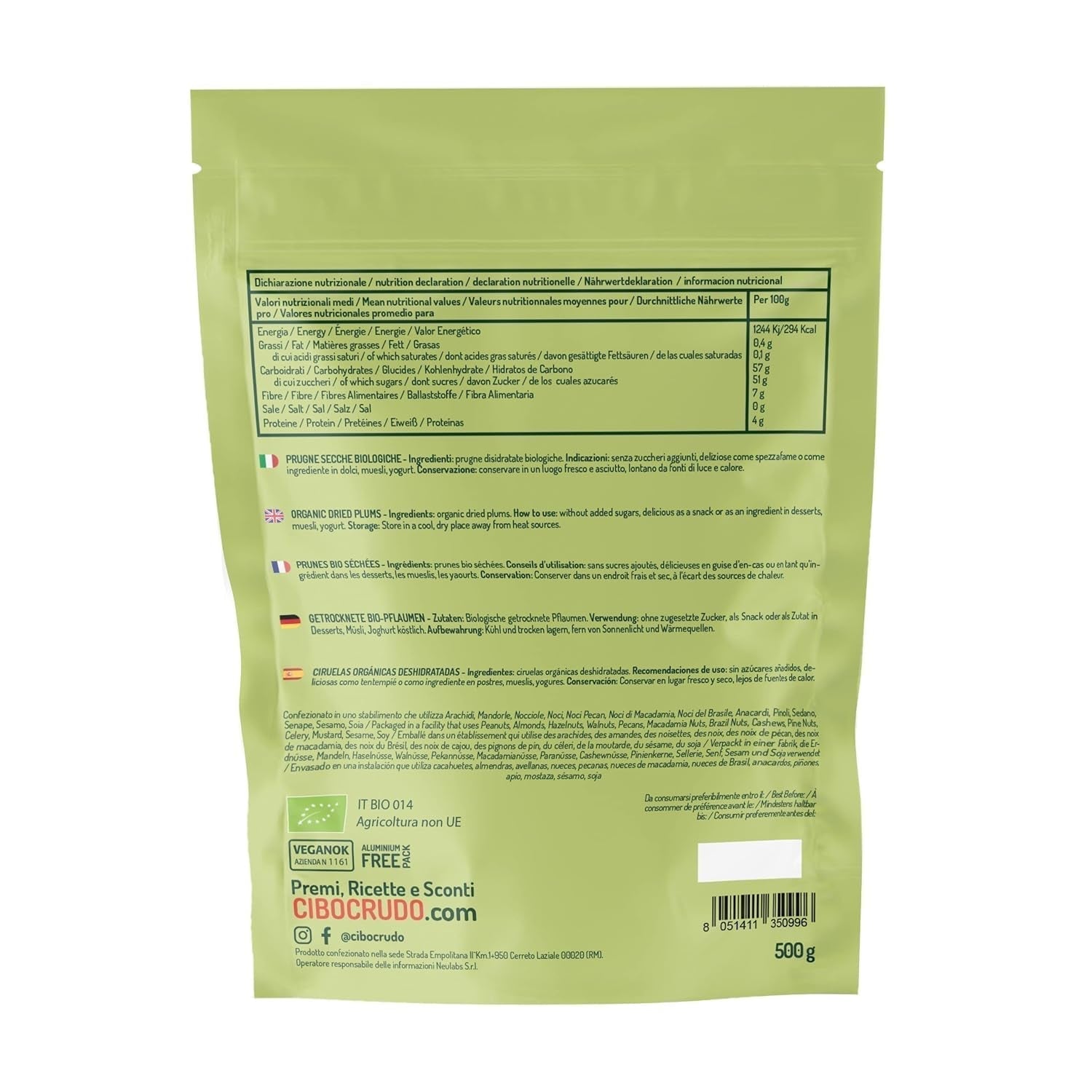 Torkade och kärnfria ekologiska plommon - 500g. Rå osavlade plommon, utan tillsatt socker eller tillsatser. Ekologiska katrinplommon som aromatiska torkade frukter. Plommon utan gropar. Naty Shop uttorkade produkter