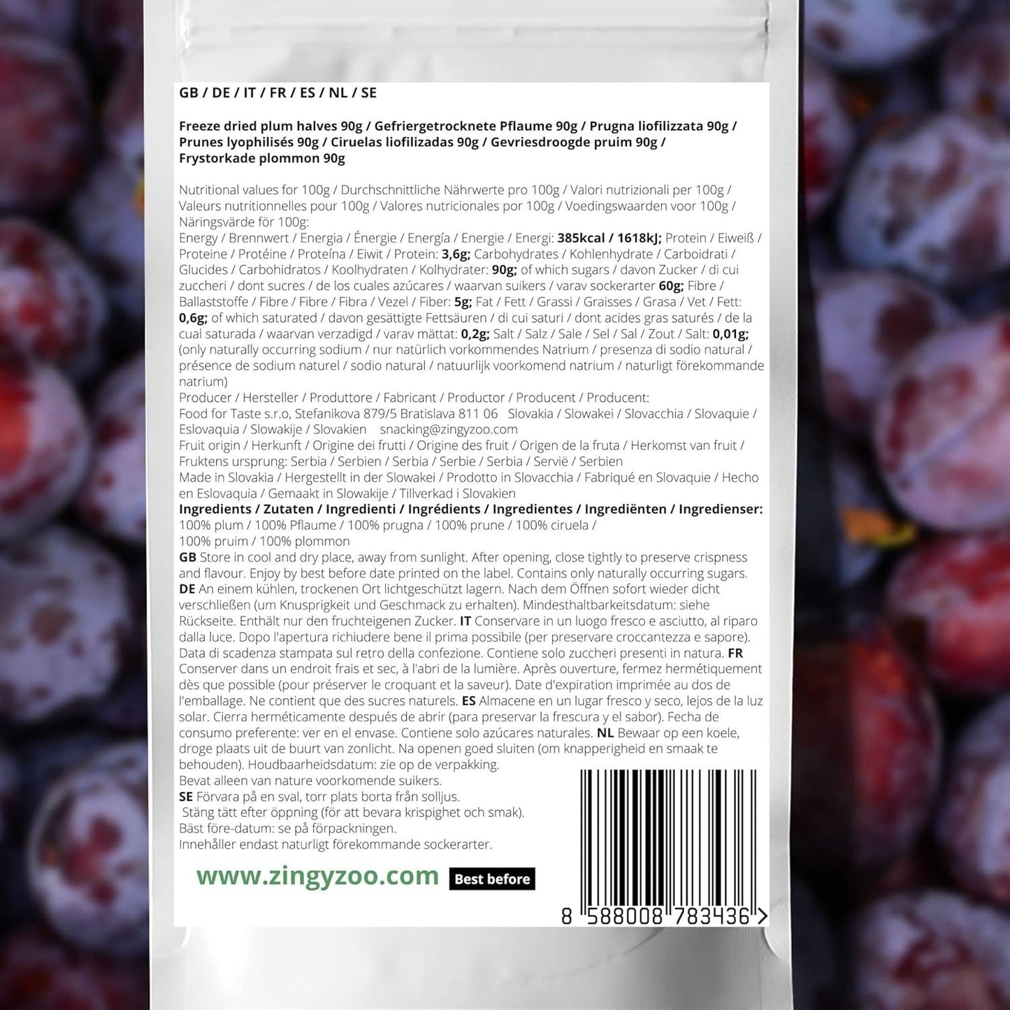 Frystorkade plommon Frystorkade plommon 100% naturliga | Inget tillsatt socker Hälsosamt frystorkat godis | Frystorkade plommon Frystorkade frukter Frystorkade frukter ZingyZoo Dehydrerade produkter Min butik