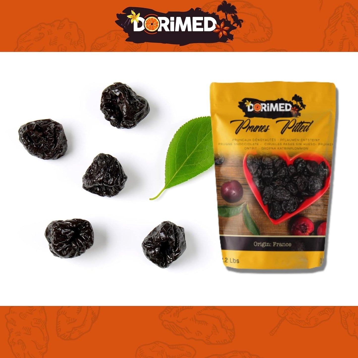 Katrinplommon 1 kg | Stenfria plommon från Agen | Mör, mjuk, smakrik och saftig | Hel, stor, osötad torkad frukt | Rik på fibrer och naturliga antioxidanter Naty Shop torkade produkter