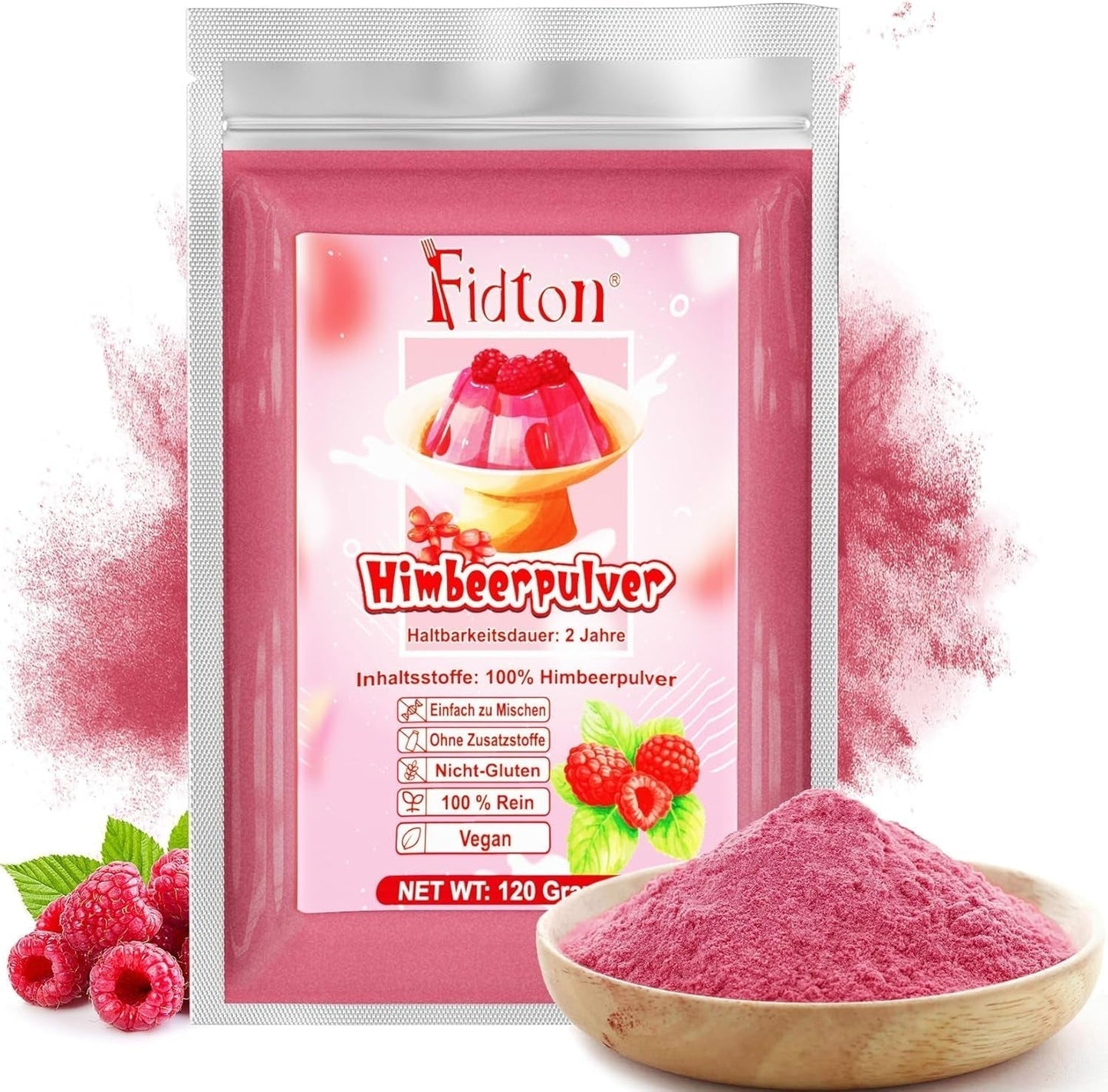 Jordgubbspulver 120g - 100% naturliga jordgubbar Frystorkade, utan tillsatser Lätt att blanda Näringsrika, frystorkade jordgubbar till glass, kakor, smoothies, drycker, smakpulver Uttorkade produkter Naty Shop 120G Hallon