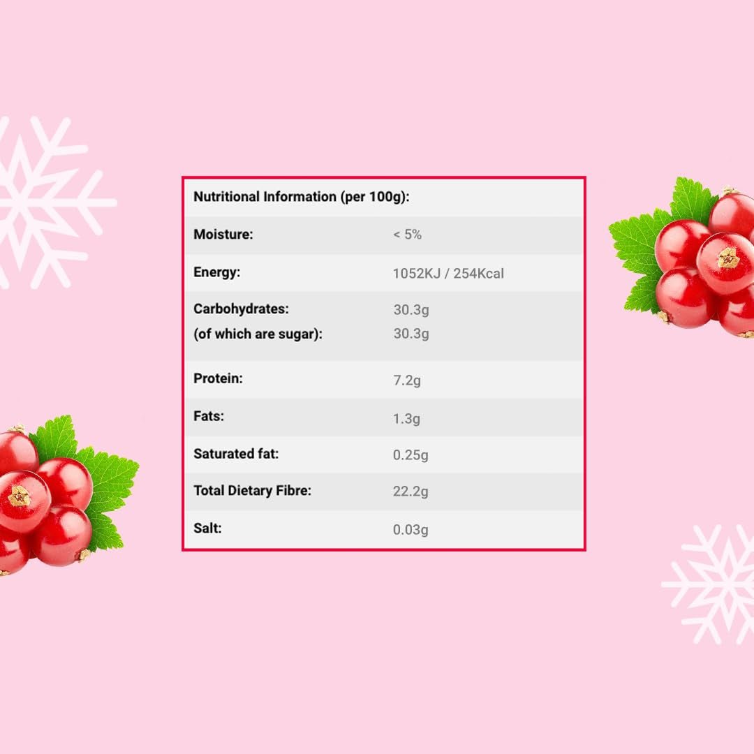 Frystorkat röda vinbärspulver 100g - Frystorkat fruktpulver - Röda vinbärspulver för smoothies och bakning - Naturligt bärpulver utan tillsatser Torkade produkter Naty Shop
