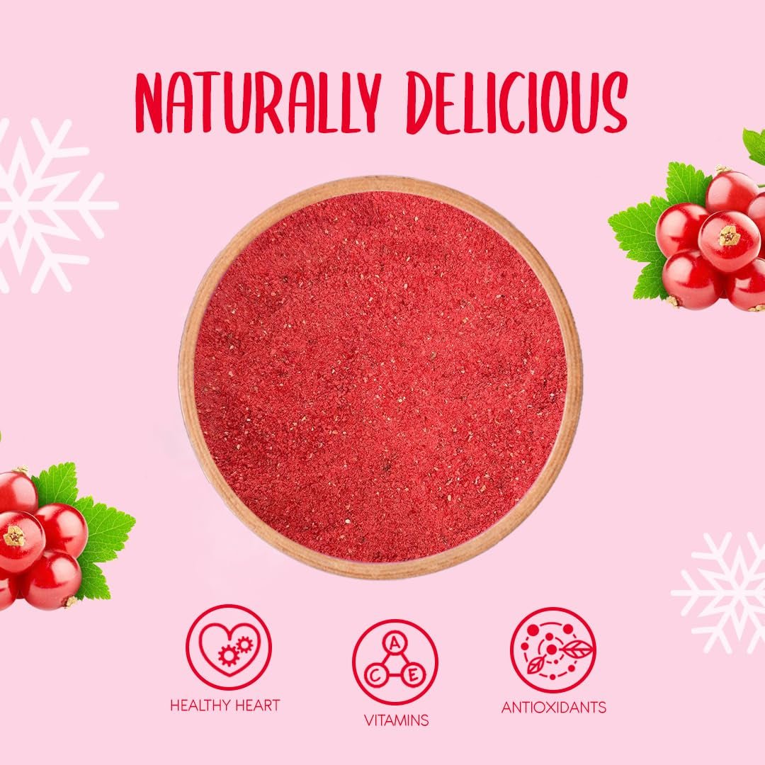 Frystorkat röda vinbärspulver 100g - Frystorkat fruktpulver - Röda vinbärspulver för smoothies och bakning - Naturligt bärpulver utan tillsatser Torkade produkter Naty Shop