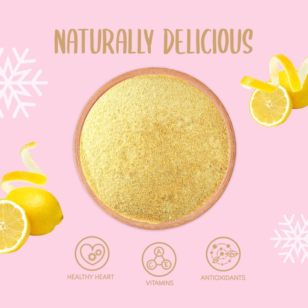 Frystorkat citronskalspulver 100g - Frystorkat fruktpulver - Frystorkat citronpulver för bakning, smoothies och te - 100% naturligt citronpulver utan tillsatser Torkade produkter Naty Shop