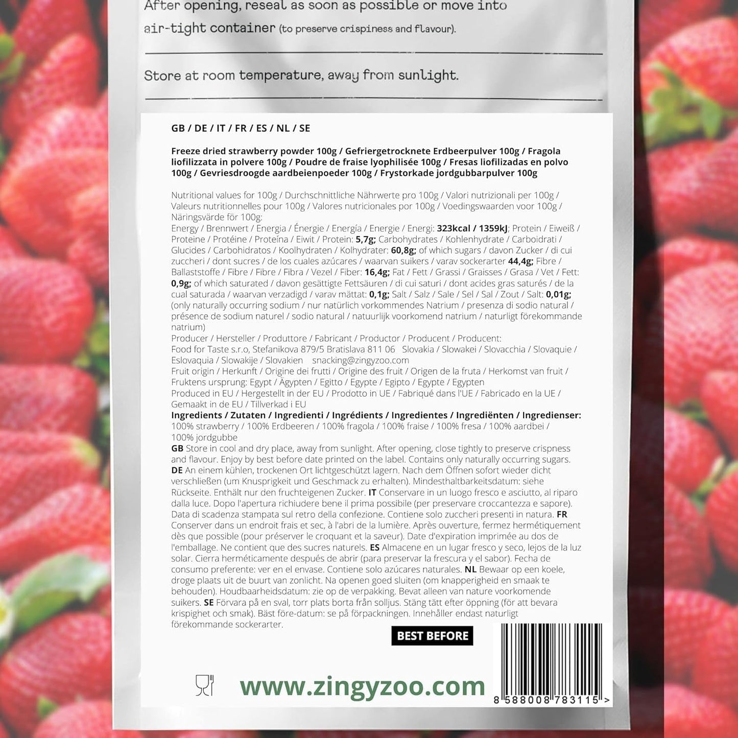 Frystorkad fruktpulver Jordgubbspulver | Frystorkat jordgubbspulver Jordgubbspulver | Jordgubbspulver Smoothie Jordgubbspudding Torkad frukt (100g) Torkade produkter Naty Shop
