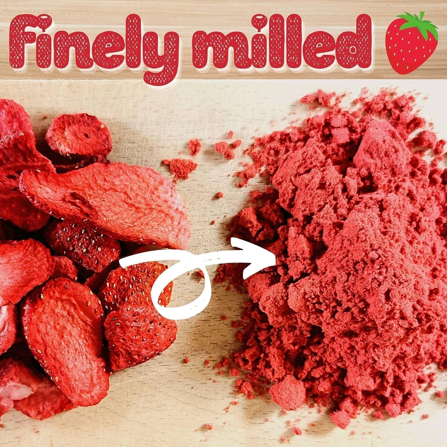 Frystorkad fruktpulver Jordgubbspulver | Frystorkat jordgubbspulver Jordgubbspulver | Jordgubbspulver Smoothie Jordgubbspudding Torkad frukt (100g) Torkade produkter Naty Shop