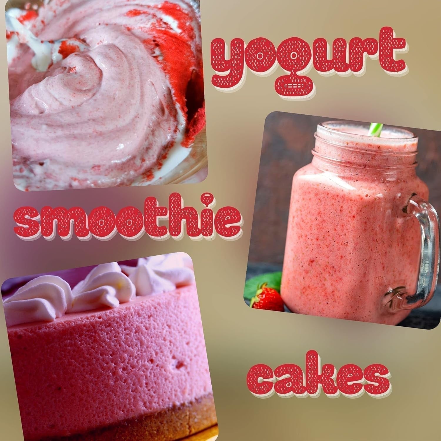 Frystorkad fruktpulver Jordgubbspulver | Frystorkat jordgubbspulver Jordgubbspulver | Jordgubbspulver Smoothie Jordgubbspudding Torkad frukt (100g) Torkade produkter Naty Shop