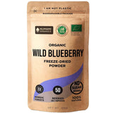 Ekologiskt vilda blåbärspulver, frystorkade hela blåbär, 100 % rå matkvalitet, rik på antioxidanter och vitamin C, utan tillsatt socker, skördad i norra Europa Naty Shop torkade produkter 125 g
