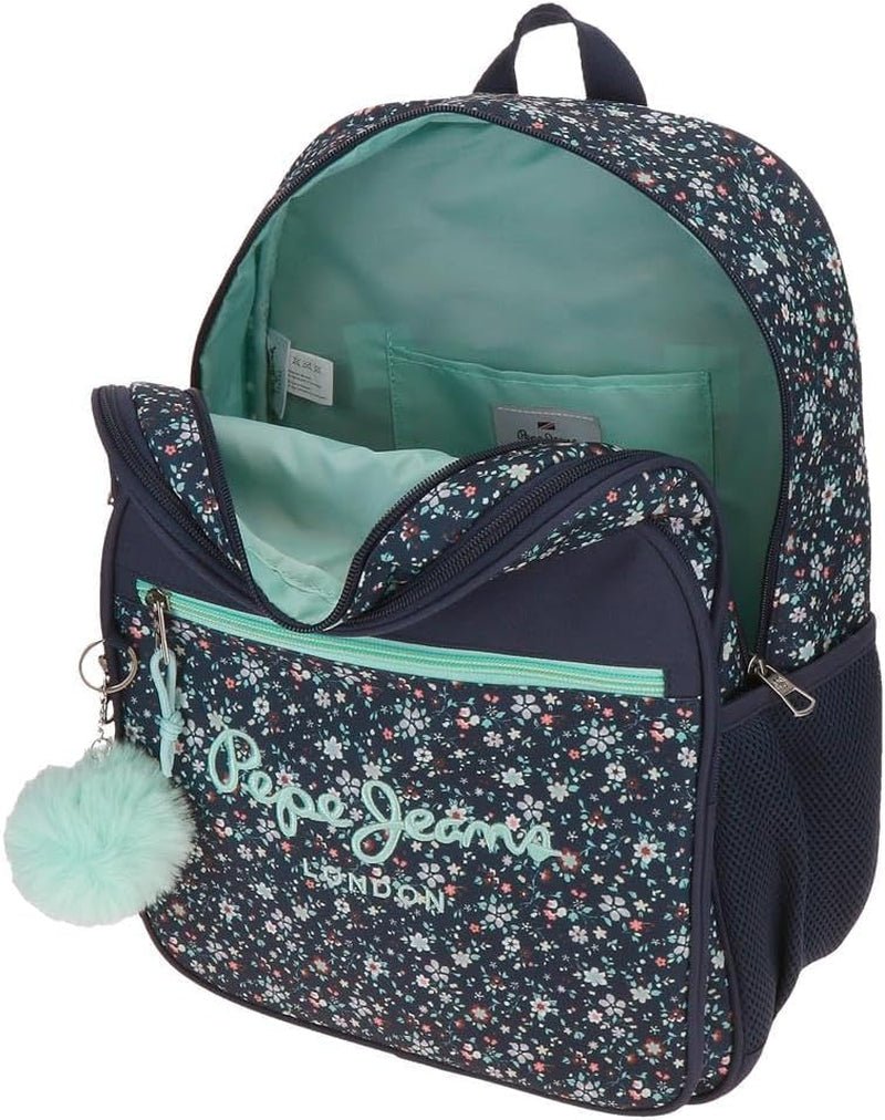 Pepe Jeans Alenka skolryggsäck med vagn, blå, 30 x 40 x 12 cm, polyester, 14,4 l, blå, skolryggsäck med vagn Premium ryggsäckar och väskor Naty Shop