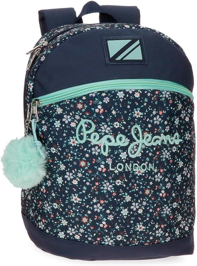 Pepe Jeans Alenka skolryggsäck med vagn, blå, 30 x 40 x 12 cm, polyester, 14,4 l, blå, skolryggsäck med vagn Premium ryggsäckar och väskor Naty Shop Lässiger ryggsäck