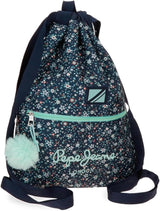 Pepe Jeans Alenka skolryggsäck med vagn, blå, 30 x 40 x 12 cm, polyester, 14,4 l, blå, skolryggsäck med vagn Premium ryggsäckar och väskor Naty Shop Ryggsäck Mit Kordelzug