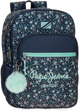 Pepe Jeans Alenka skolryggsäck med vagn, blå, 30 x 40 x 12 cm, polyester, 14,4 l, blå, skolryggsäck med vagn Premium ryggsäckar och väskor Naty Shop Schulryggsäck