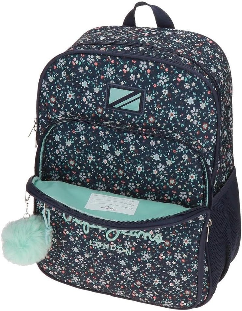 Pepe Jeans Alenka skolryggsäck med vagn, blå, 30 x 40 x 12 cm, polyester, 14,4 l, blå, skolryggsäck med vagn Premium ryggsäckar och väskor Naty Shop