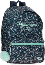 Pepe Jeans Alenka skolryggsäck med vagn, blå, 30 x 40 x 12 cm, polyester, 14,4 L, blå, skolryggsäck med vagn Premium ryggsäckar och väskor Naty Shop Alenka ryggsäck