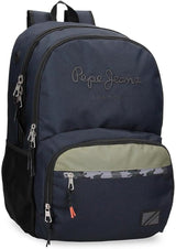 Pepe Jeans Cromwell skolryggsäck, dubbelfack, svart, 33 x 46 x 15 cm, polyester, 22,77 l, svart, en storlek, dubbelfack skolryggsäck Premium ryggsäckar och väskor Naty Shop Standardtitel