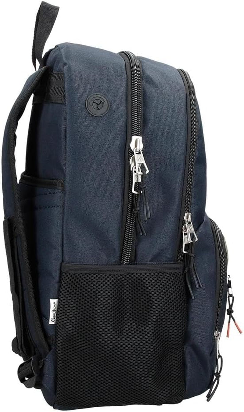 Pepe Jeans Cromwell Skolryggsäck, Dubbelfack, Svart, 33 x 46 x 15 cm, Polyester, 22,77 L, Svart, One Size, Dubbelfack Skolryggsäck Premium Ryggsäckar och väskor Naty Shop