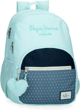 Pepe Jeans Dalma Skolryggsäck Barnryggsäck av polyester, breda och justerbara justerbara axelband, ficka fram. Från Joumma Bags Premium ryggsäckar och väskor Naty Shop Doppelter ryggsäck
