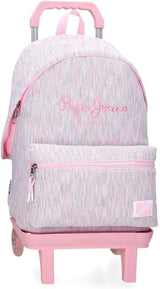 Pepe Jeans Miri skolryggsäck, rosa, 31 x 44 x 17,5 cm, polyester, 22,79 l, rosa, skolryggsäck Premium ryggsäckar och väskor Naty Shop Ryggsäck 42 + vagn