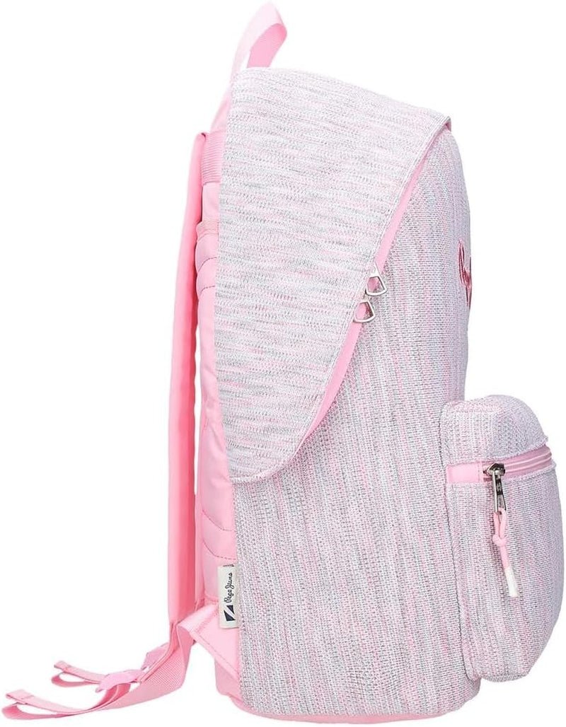 Pepe Jeans Miri skolryggsäck, rosa, 31 x 44 x 17,5 cm, polyester, 22,79 l, rosa, skolryggsäck Premium ryggsäckar och väskor Naty Shop