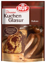 RUF Cake Glaze Bourbon Vanilj, 100g i en påse, mikrovågssäker, för glasering och dekoration av kex, muffins och kakor, glutenfri Naty Shop Cacao sockerpasta