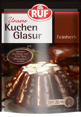 RUF Cake Glaze Bourbon Vanilj, 100g i påse, mikrovågssäker, för glasering och dekoration av kex, muffins och kakor, glutenfri Sugarpasta Naty Shop Fin tårta
