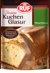 RUF Cake Glaze Bourbon Vanilj, 100g i påse, mikrovågssäker, för glasering och dekoration av kex, muffins och kakor, glutenfri Sugar Paste Naty Shop Hasselnöt