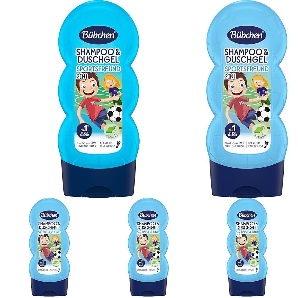 Schampo och duschtvål Buebchen Sportsfreund 2in1, 230 ml Barn - Bad och hudvård Naty Shop 230 Ml (pack om 5)