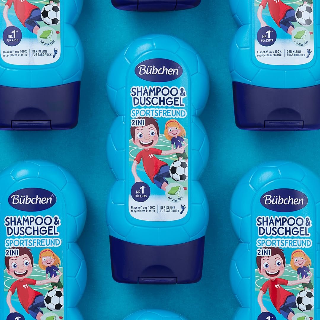 Buebchen Sportsfreund 2in1 schampo och duschtvål, 230 ml Barn - Bad och hudvård Naty Shop