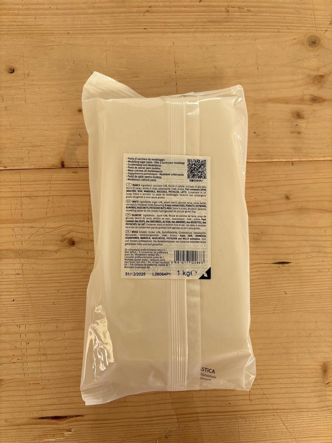 Saracino Fondant White Model for Modeling 250g Glutenfri Made in Italy Naty Shop Sugarpaste