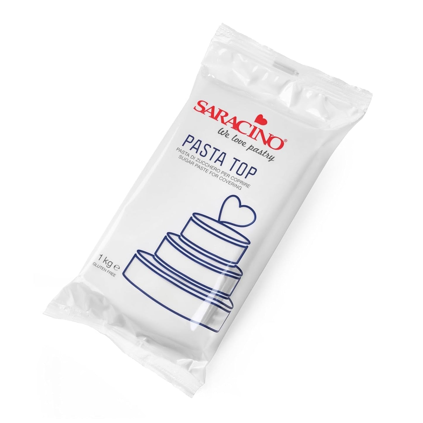 Saracino Fondant Top, Sugarpaste För att täcka 1 kg, Made In Italy Sugarpaste Naty Shop White