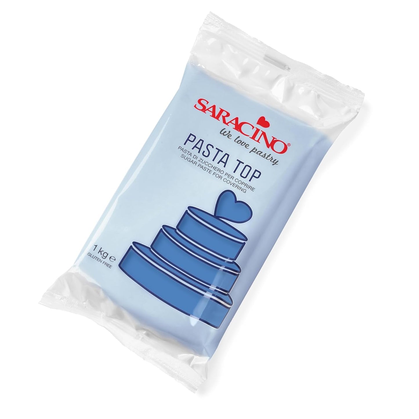Saracino Fondant Top, Sugarpaste För att täcka 1 kg, Made In Italy Sugarpaste Naty Shop Blue