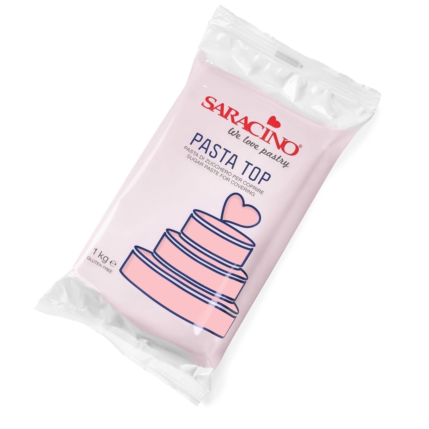 Saracino Fondant Top, Sugarpaste För att täcka 1 kg, Made In Italy Sugarpaste Naty Shop Barn rosa