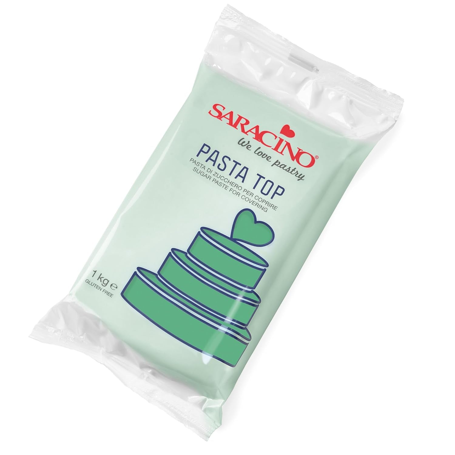 Saracino Fondant Top, Sugarpaste För att täcka 1 kg, Made In Italy Sugarpaste Naty Shop Hälsningar