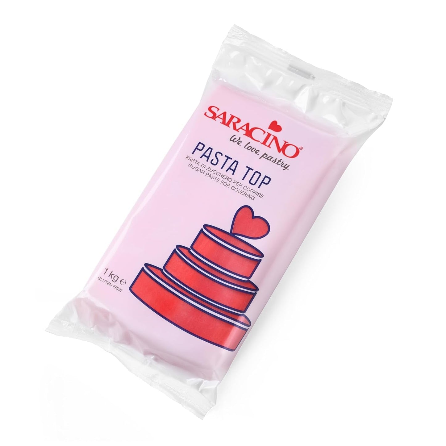 Saracino Fondant Top, Sugarpaste För att täcka 1 kg, Made In Italy Sugarpaste Naty Shop Red