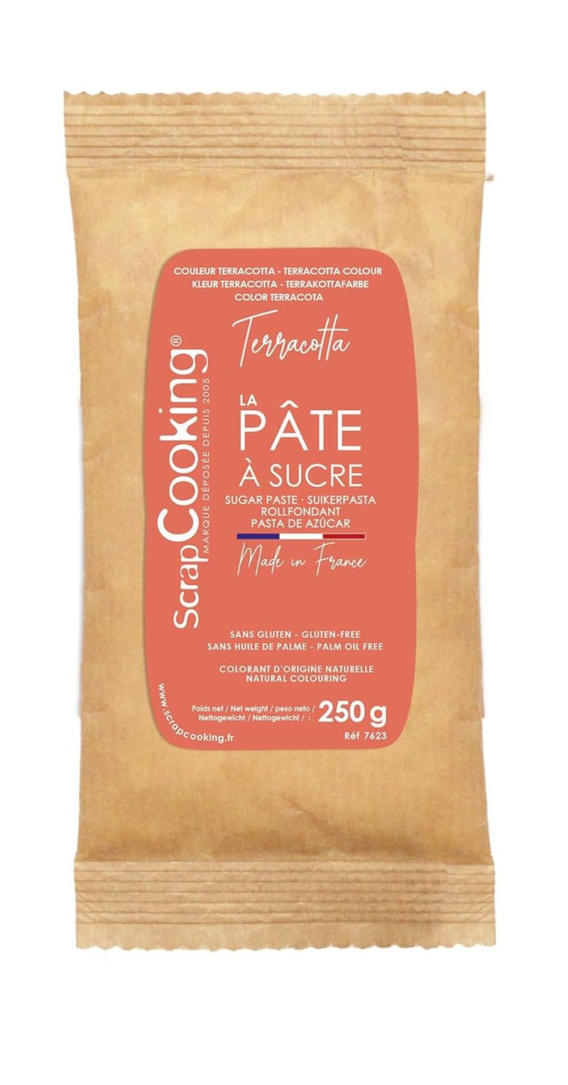 ScrapCooking - Pâte Ã Sucre Vert Sauge 250g - Colourant d'Origine Naturelle - Sans Gluten, Sans Huile de Palme - Pour Gâteaux, Pâtisseries Anniversaire - Vert Pastel - Fabrikie en France - 7621 Sockerpasta Naty Shop Röd terrakotta
