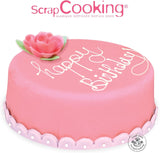 ScrapCooking - Rosa fondantrulle â'¬ 36 cm - Rullad svart fondant 430 g - Cake topper fondant topper dekoration för tårtor, bakning, födelsedagar, fester - Rosa - 7264 Sockerpasta Naty Shop
