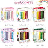 ScrapCooking - Set om 5 Fondant - vit, gul, röd, grön och brun - 5 x 80g - sugarpaste för tårtor Tårtdekorationer Födelsedag jul - glutenfri och palmoljefri - 7257 Naty Shop Sugarpaste
