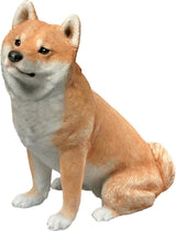 Skulptur, harts, vit, medelstor Naty Shop-figurer och skulpturer Medelstor Shiba Inu