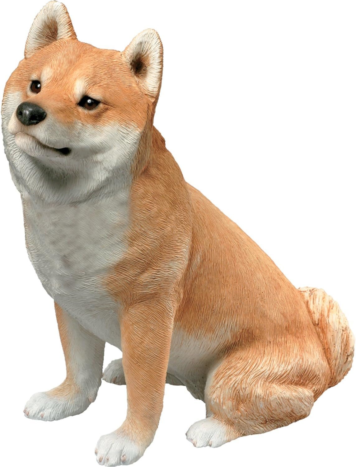 Skulptur, harts, vit, medelstor Naty Shop-figurer och skulpturer Medelstor Shiba Inu