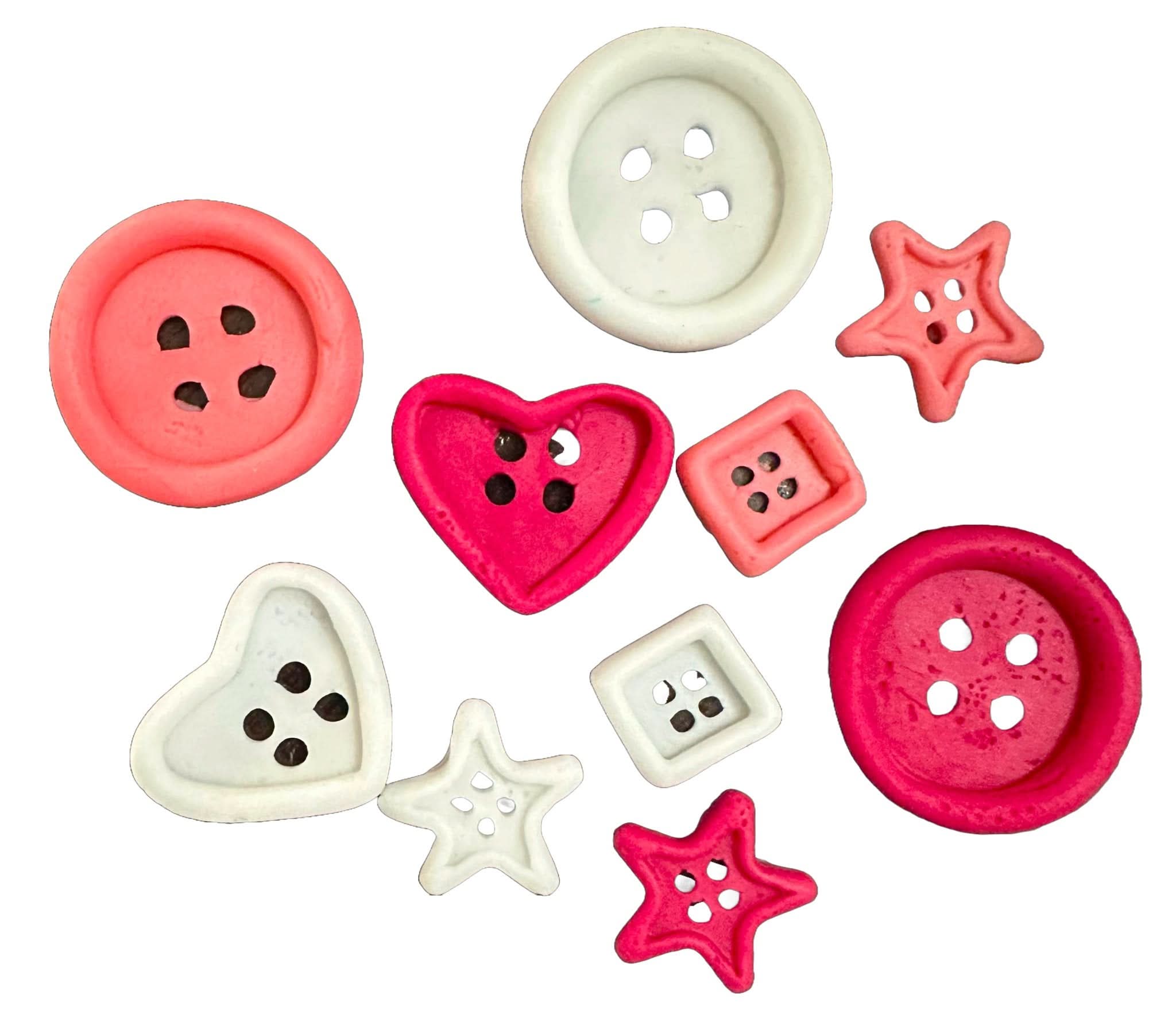 Set med 10 ätbara sockerdekorationer, knappdekorationer från Sugar Paste Nati Shop