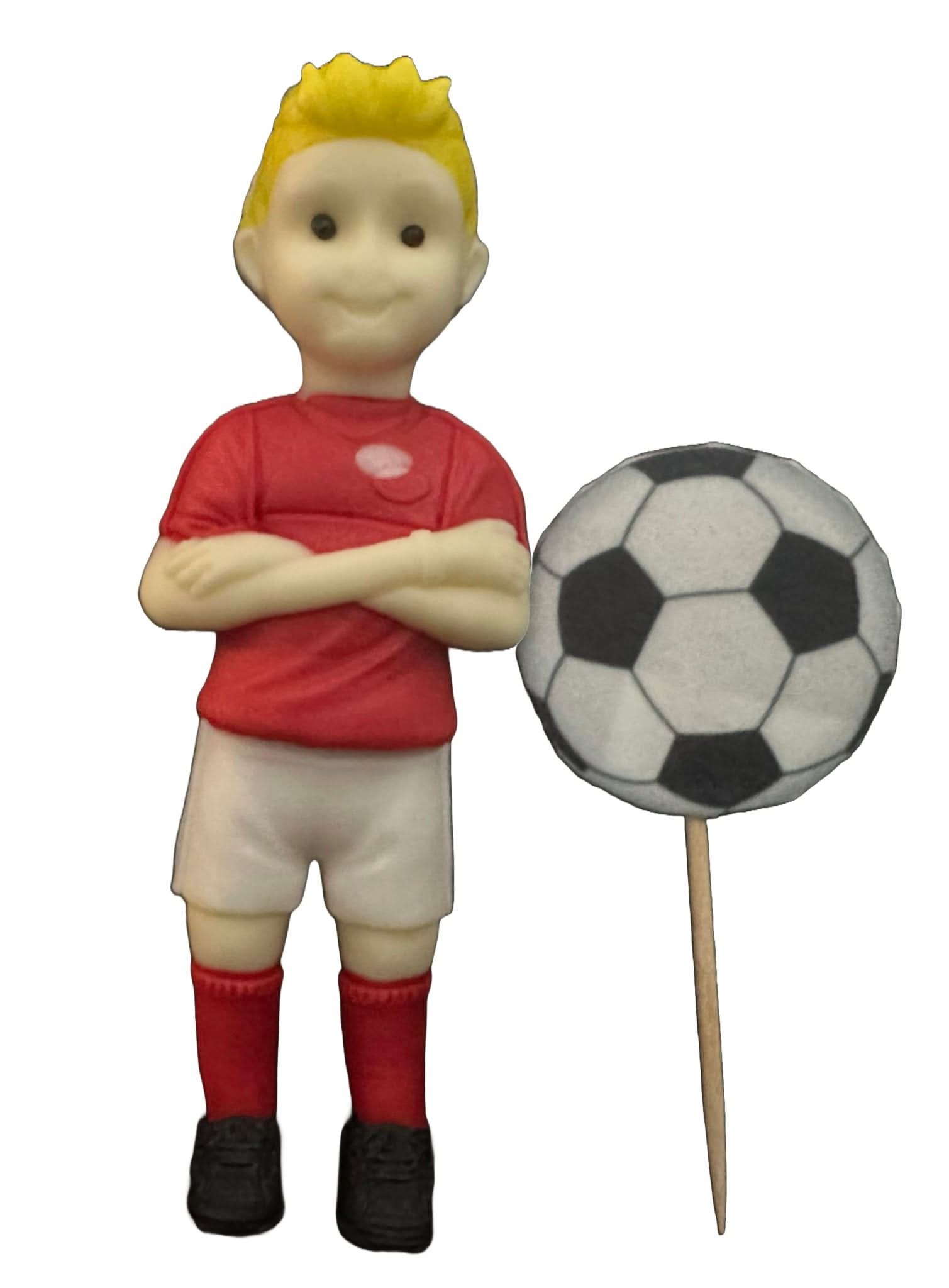 Set med 2 ätliga sockerdekorationer, Footballer Sugar Paste Decorations Nati Shop