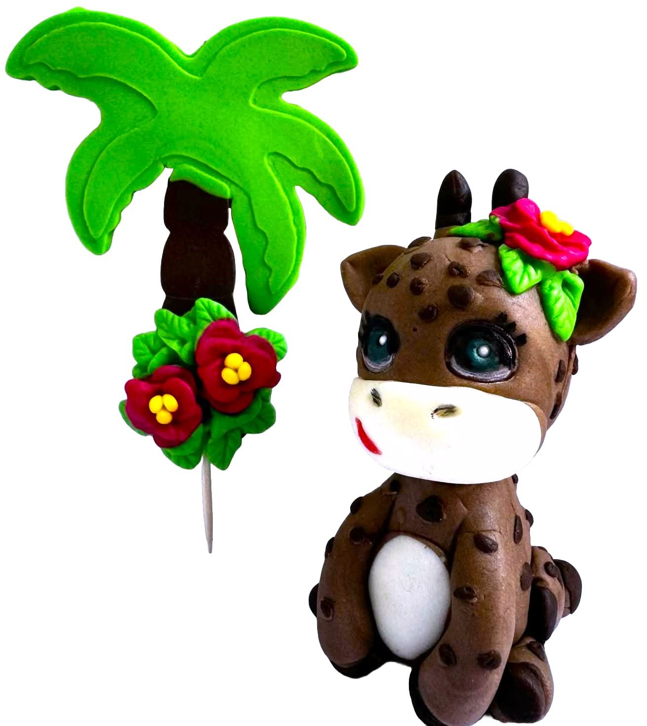 Set med 2 ätliga sockerdekorationer, Sophie the Giraffe Sugar Paste Decorations Nati Shop