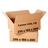 Set med 20 kartonger CO5, CB, 270 x 150 x 200 Förpackningslådor Nati Shop