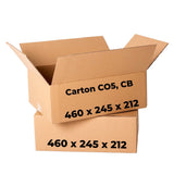 Set med 20 kartonger CO5, CB, 460 x 245 x 212 Förpackningslådor Nati Shop