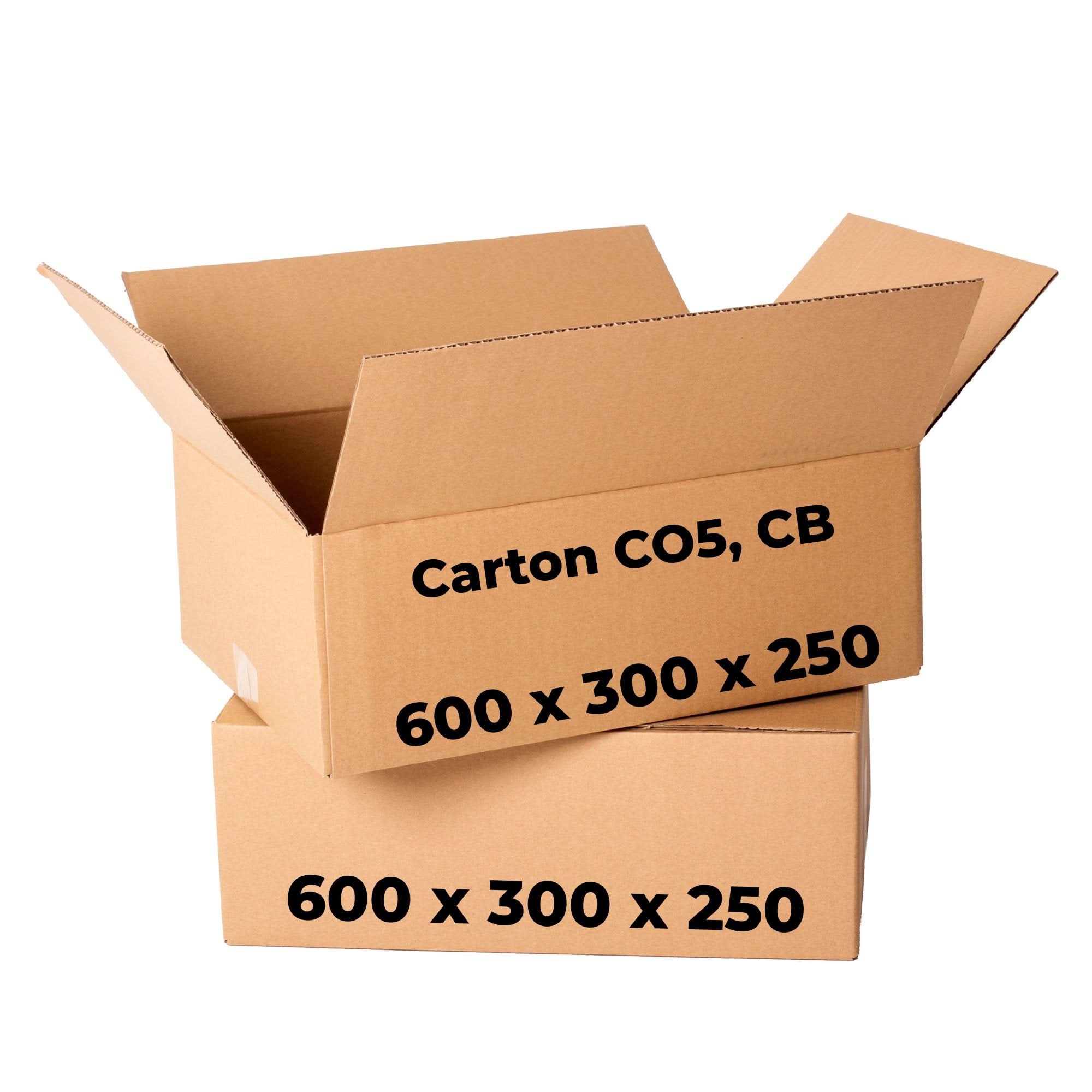 Set med 20 kartonger CO5, CB, 600 x 300 x 250 Förpackningslådor Nati Shop