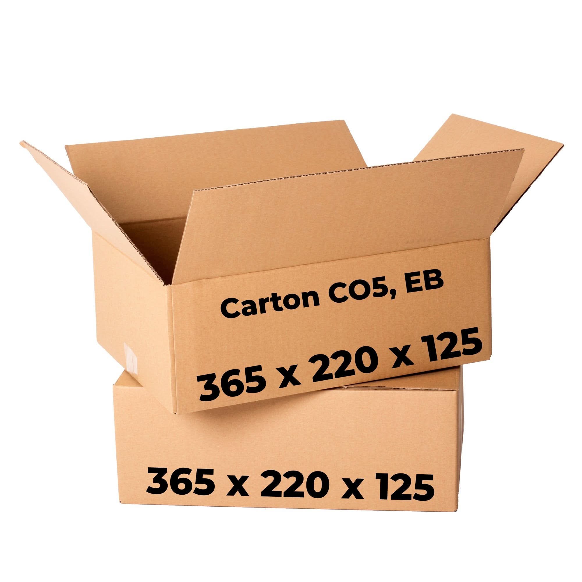 Set med 20 kartonger CO5, EB, 365 x 220 x 125 Förpackningslådor Nati Shop